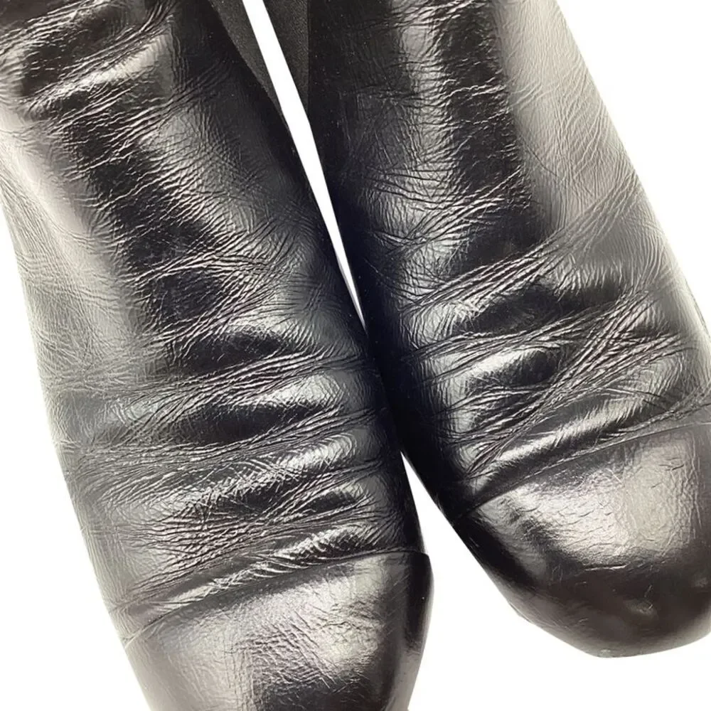 Chanel Chelsea Boots with Metallic Heel Trim in Black Leather